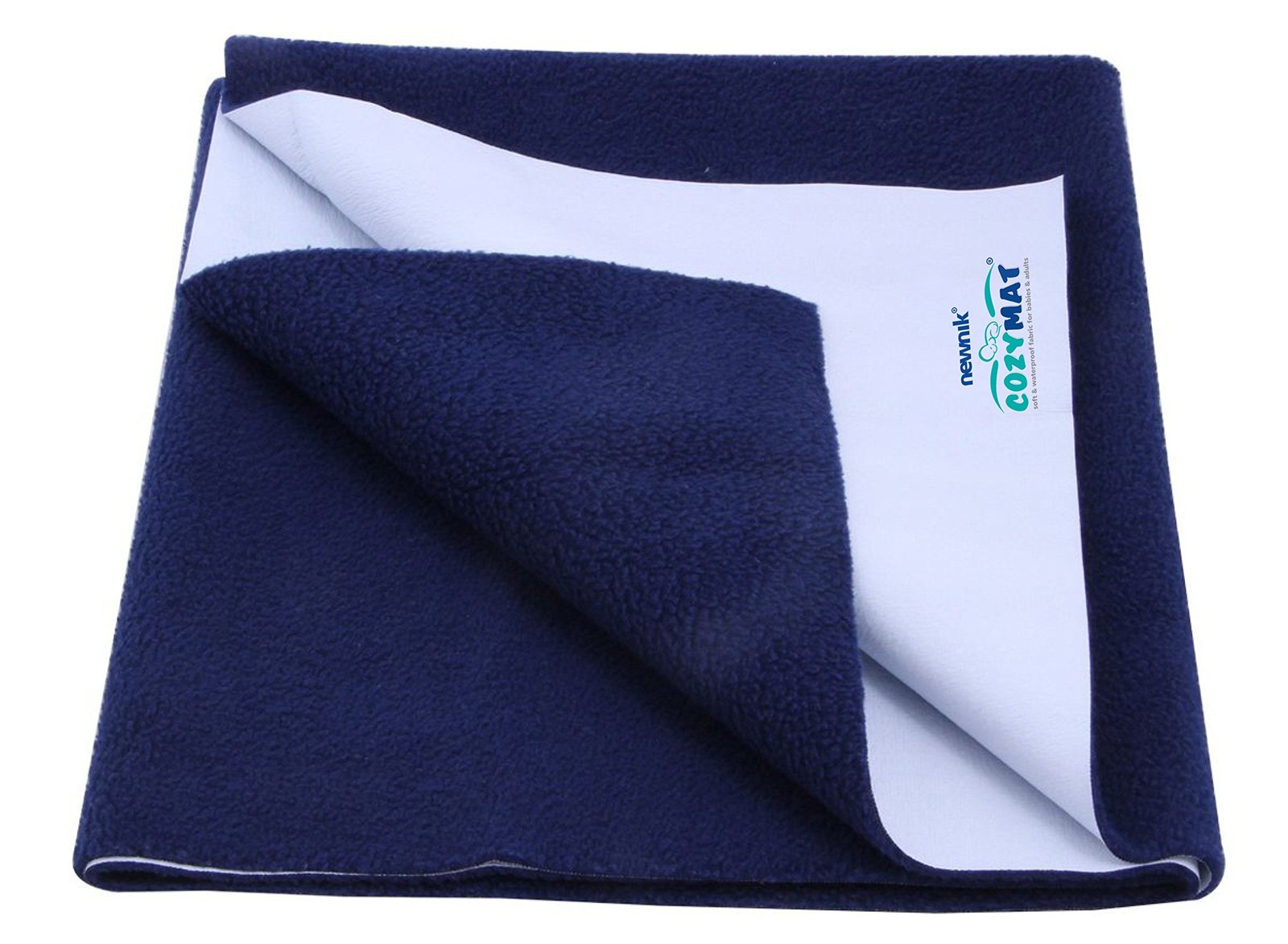 Newnik Baby Mat Waterproof Dry Sheet & Bed Protector | Reusable Absorbent Quick Dry Sheet for Babies & Adults | Soft Mattress Reusable Underpad (Size: 140cm X 100cm) Navy Blue, Large