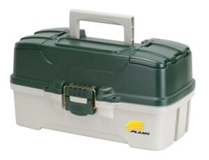 Plano Molding 620304 Fishing Tackle Box, Green Metallic/Off White, 3-Tray