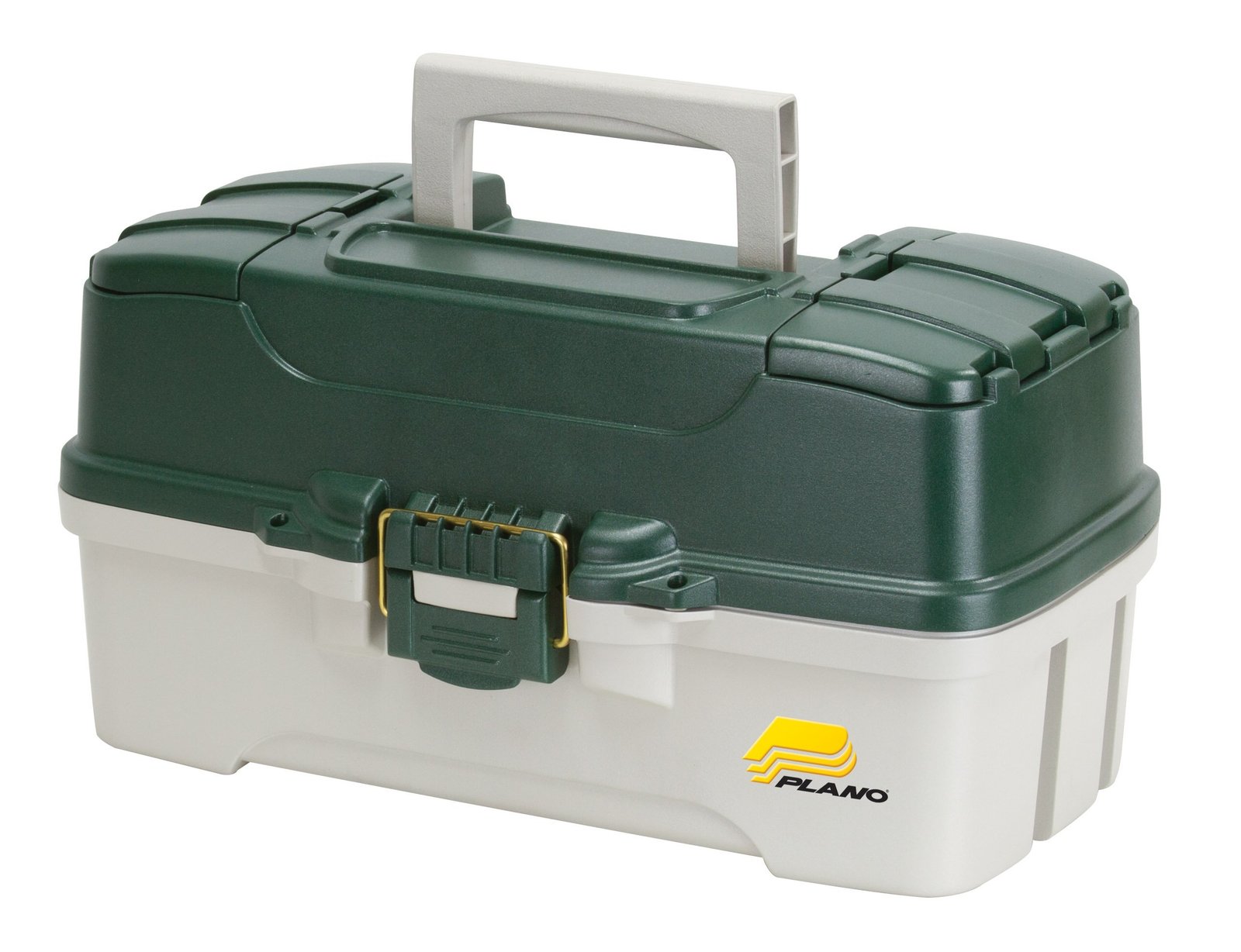 Plano Molding 620304 Fishing Tackle Box, Green Metallic/Off White, 3-Tray