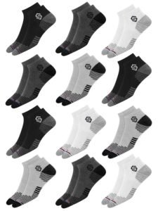SWAGR 12 Pairs Sports Cotton Ankle Length Socks for Men, Pack of 12., Assorted