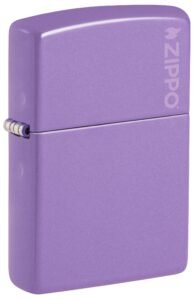 Zippo Classic Smoky Lavender Windproof Lighter – Matte Finish with Zippo Logo, Refillable