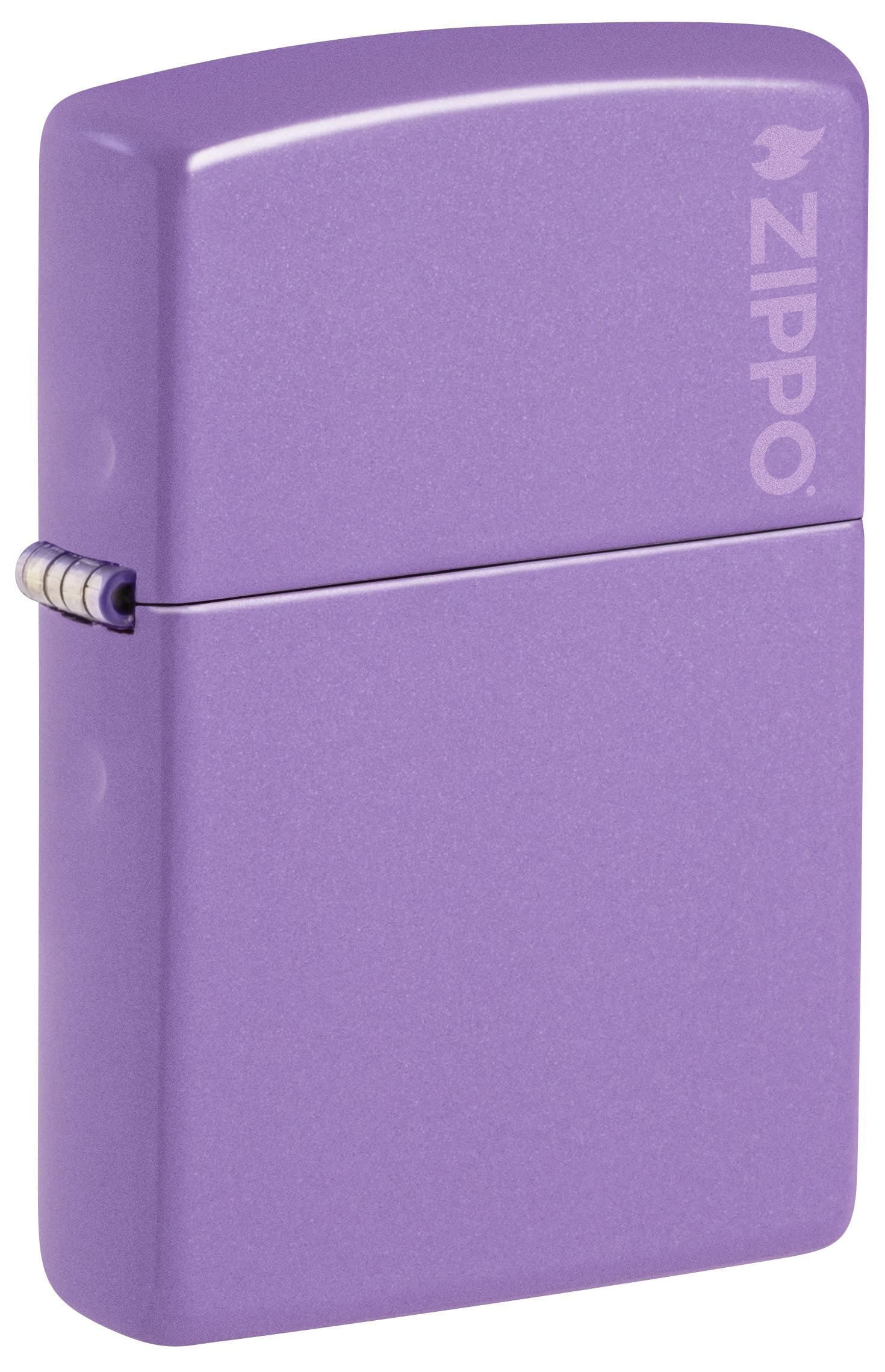 Zippo Classic Smoky Lavender Windproof Lighter – Matte Finish with Zippo Logo, Refillable