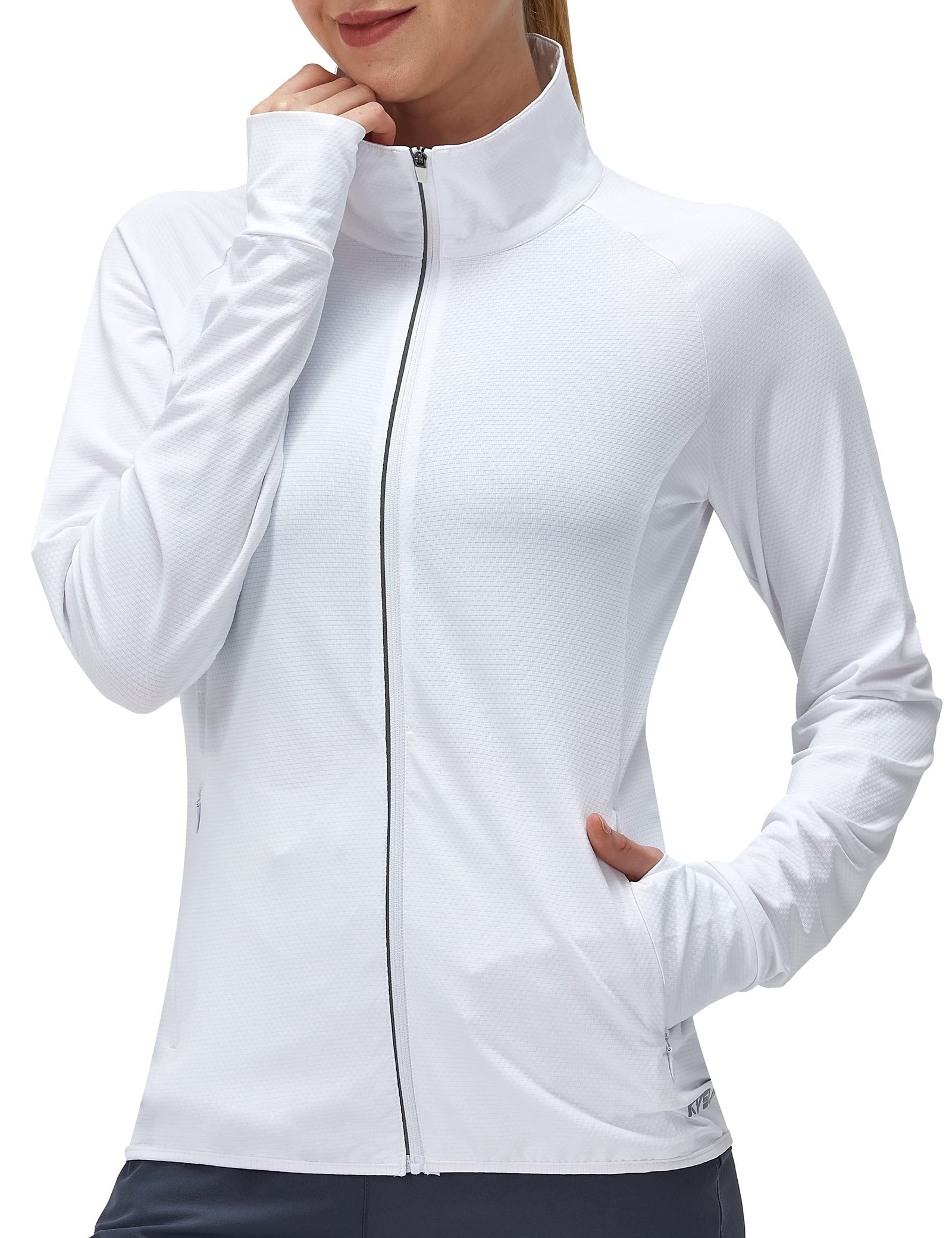 KPSUN Women’s UPF 50+ UV Sun Protection Clothing Long Sleeve Athletic Hiking Shirts Lightweight SPF Zip Up Outdoor Jacket