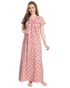 AV2 Women’s Cotton Printed Feeding Nursing Maternity Nighty