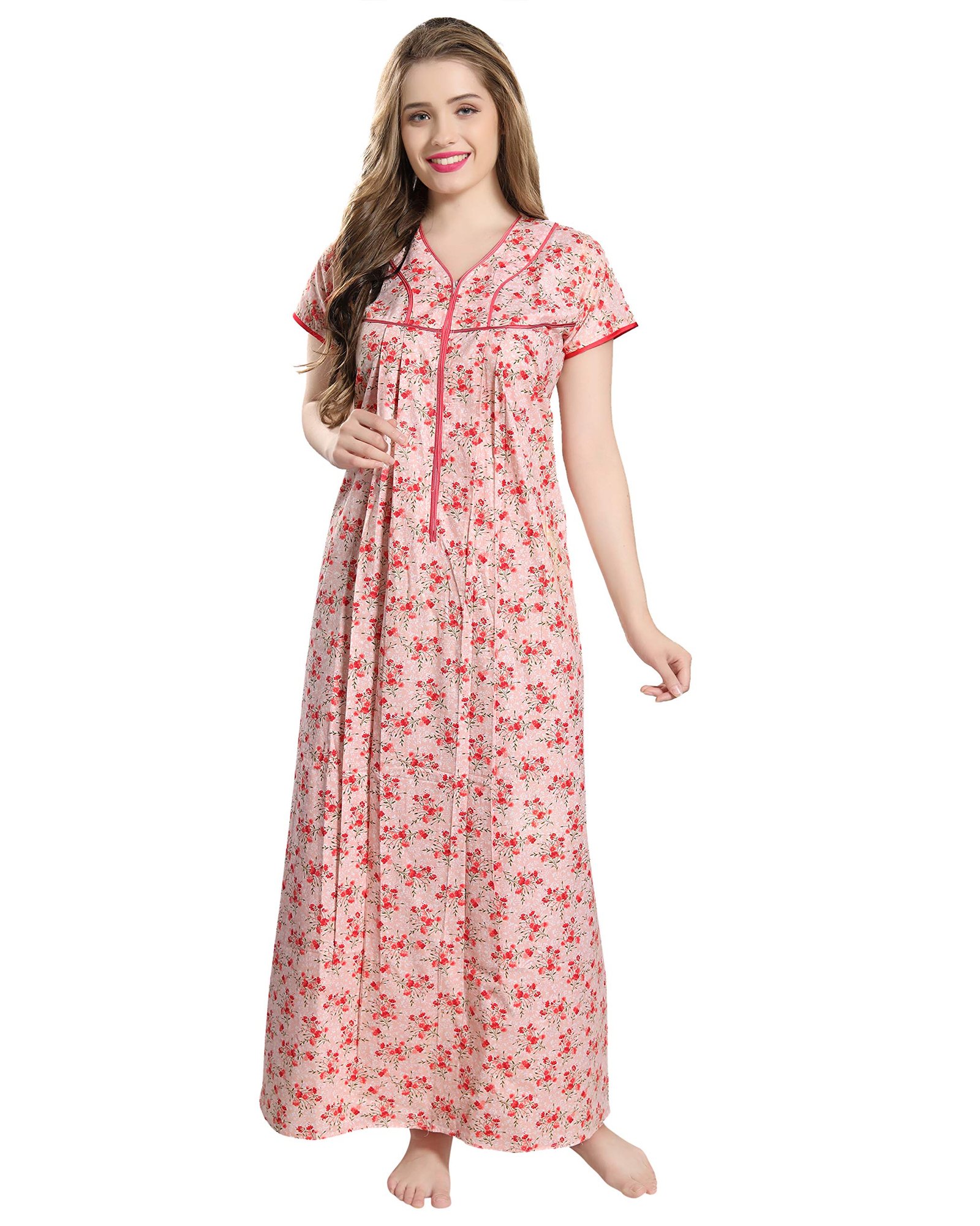 AV2 Women’s Cotton Printed Feeding Nursing Maternity Nighty