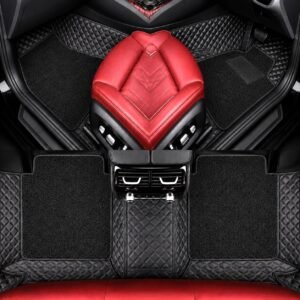 Premium 7D Car Mat Full Set for Mahindra XUV 3XO (Model : 2024-2026) || Luxury Leather Dual-Stitch Full Set 7D Car Floor Mat || 100% Waterproof || Color : Black-Black (Design-1)