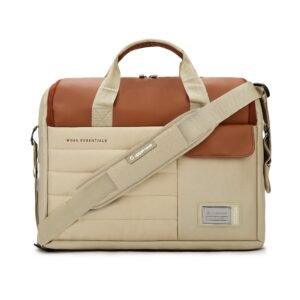 uppercase 14L Omega 03 Professional Laptop Messenger Bag | up to 15.6”| 3x More Water Resistant| Tablet Compartment| Multiple Organisers| Office Bag for Men & Women (Beige)