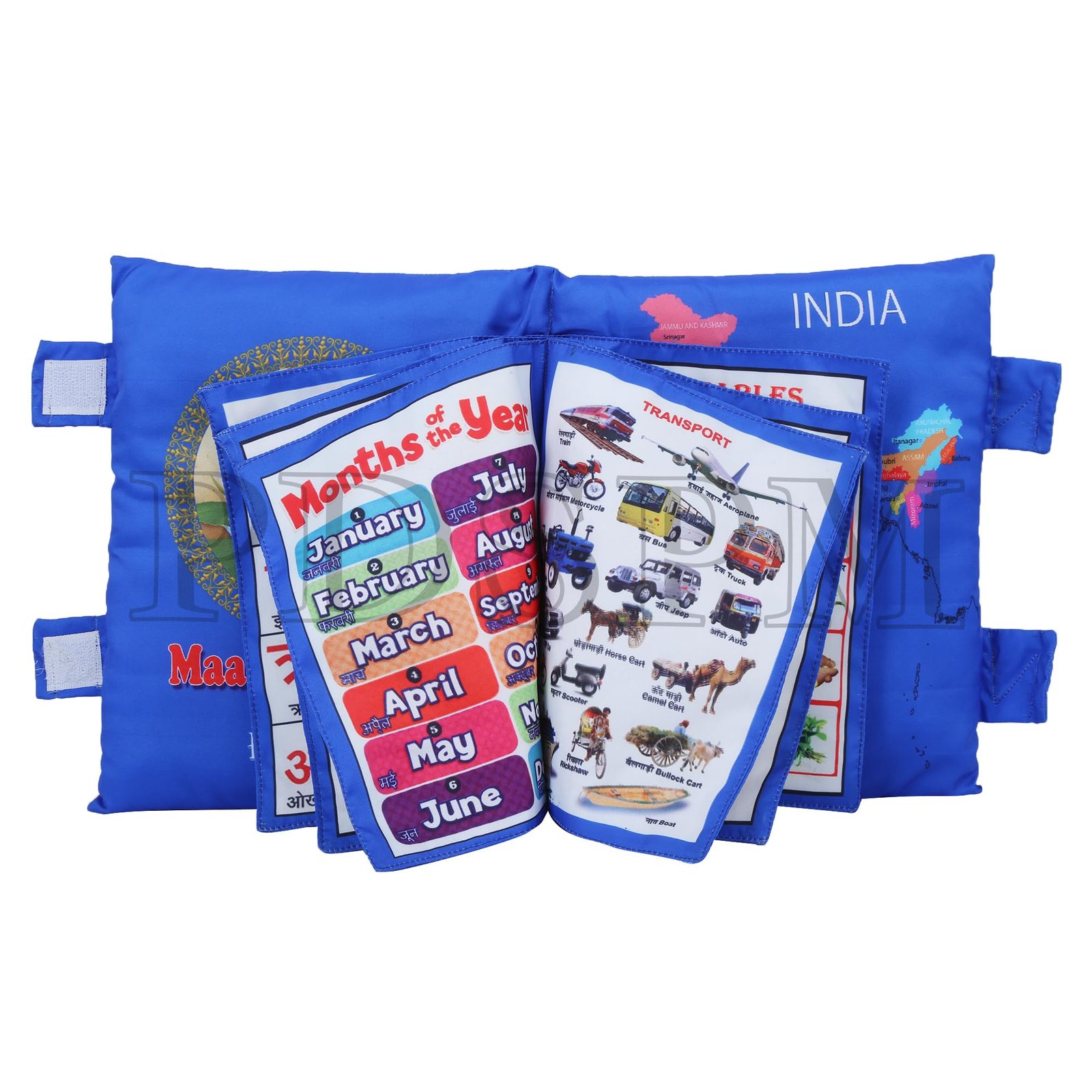 Soft Learning Cloth Cushion Pillow Book for Kids (Blue, 1_Cushion)