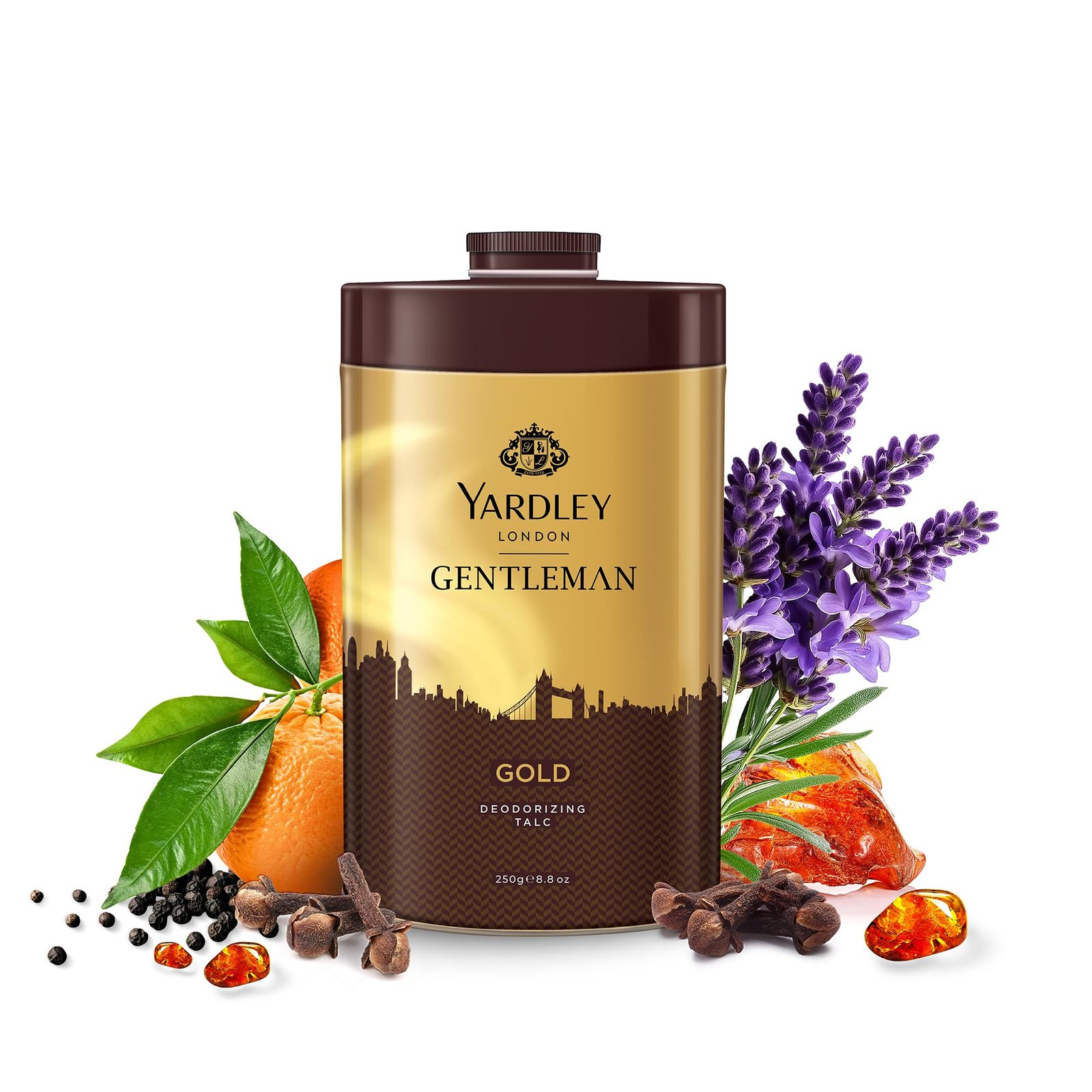Yardley London Gold Deodorizing Talc| Fresh Woody Scent| Masculine Fragrance| Body Talc for Men| 250g