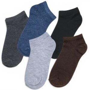 Ankle Socks for Men & Women (Unisex) – Made with Soft, Breathable & Durable Cotton, Anti Odour, Multicoloured – Free Size – Pack of 5 – suitable for Sports, Gym and Daily use