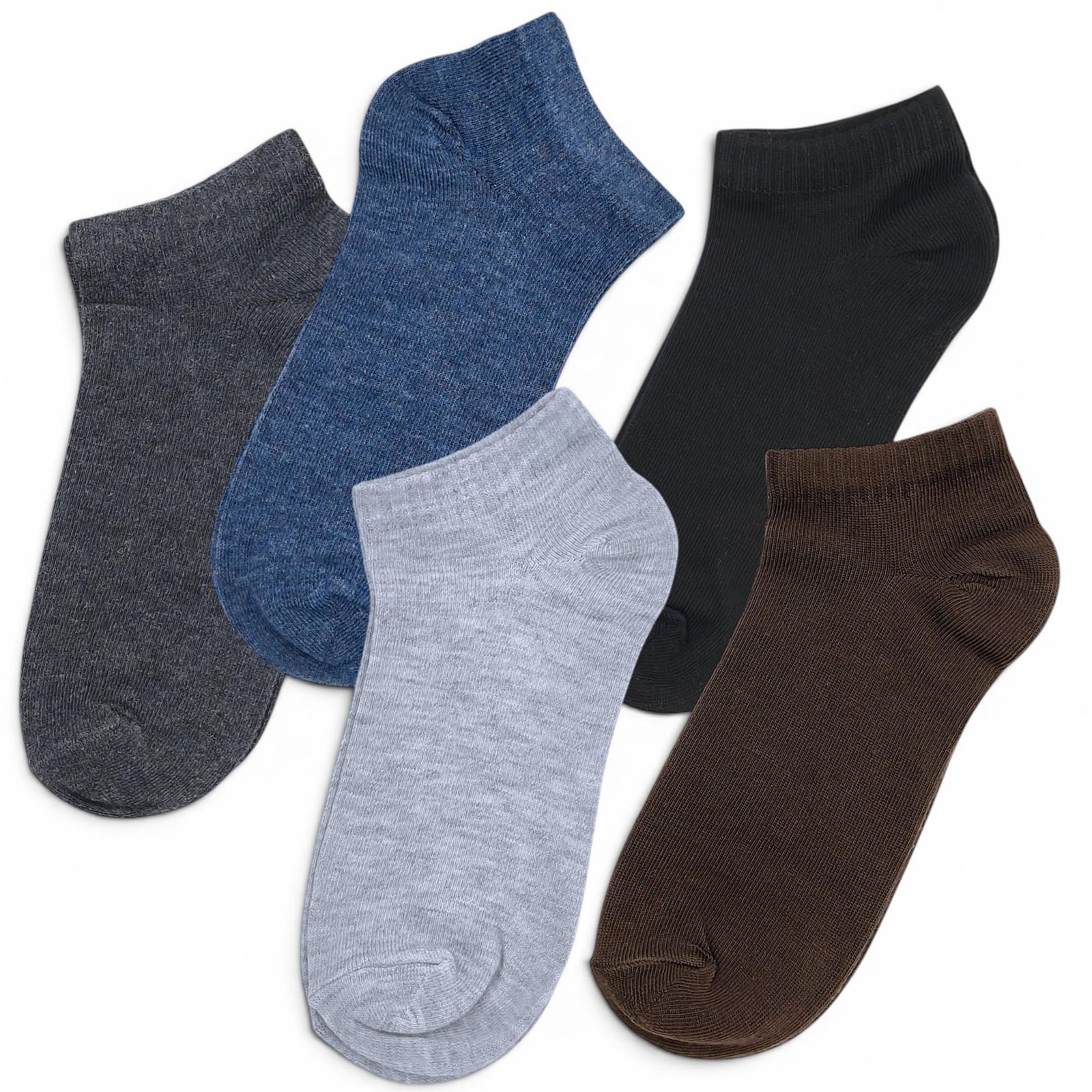 Ankle Socks for Men & Women (Unisex) – Made with Soft, Breathable & Durable Cotton, Anti Odour, Multicoloured – Free Size – Pack of 5 – suitable for Sports, Gym and Daily use