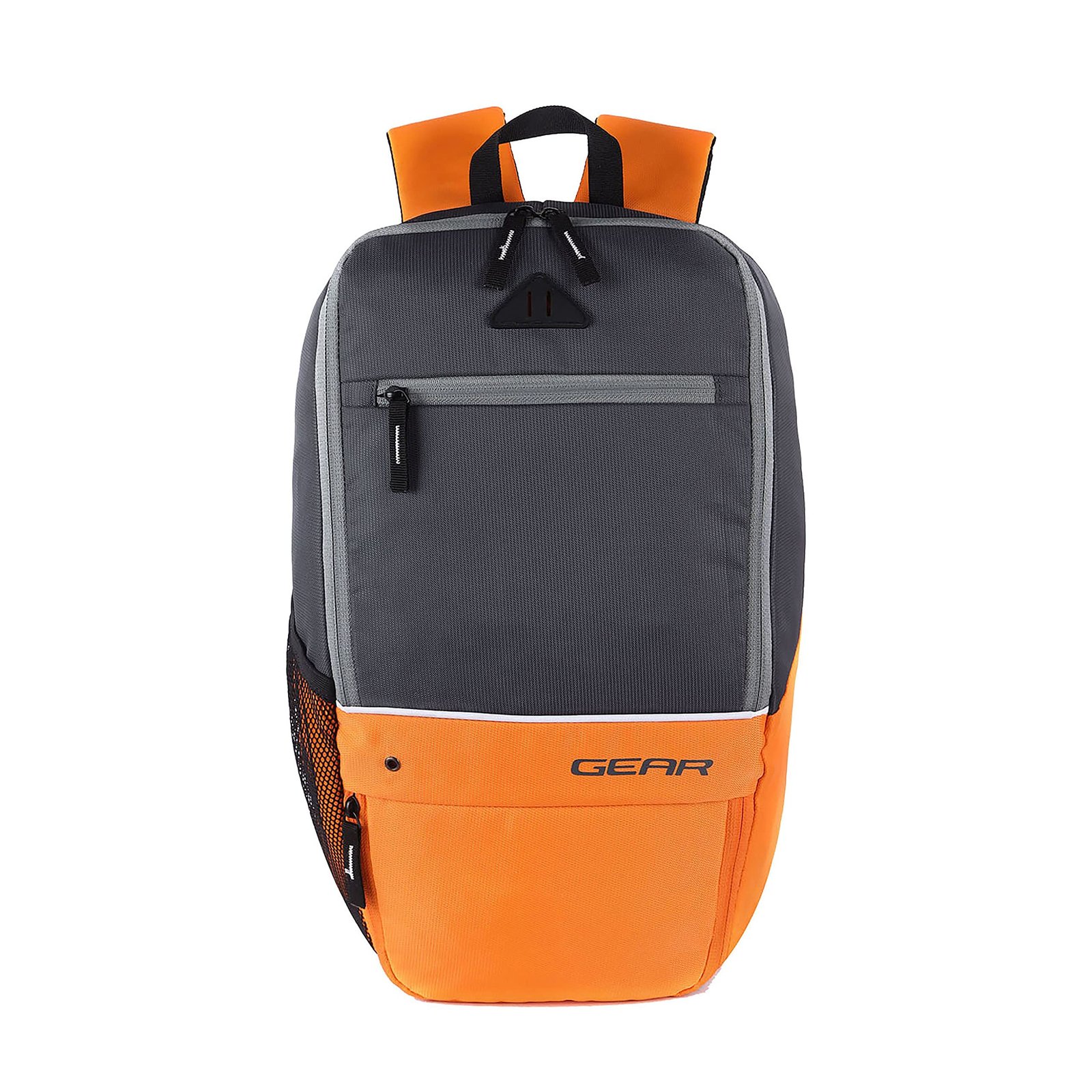 Gear Superior XL 16″/17L Small Water Resistant Backpack | Casual Backpack | College Bag |Travel Bag For Men/Women (Grey – Orange)