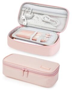 YOKUMA Cute Pencil Case for Girls Big Capacity Pencil Pouch Bag Box,Pink