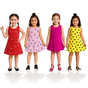 CLAP Baby Girl’s Midi Dress (Pack of 4)