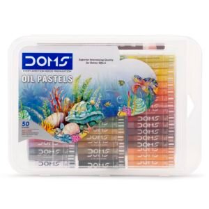 DOMS 50 Shades Oil Pastel With Case|Smooth Color Intermixing For Better Effect|Bright&Intense Colors|Free Scrapping Tool|Non-Toxic&Safe For Childrens|Pack Of 1|Multicolor