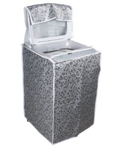 Classic® Top Load Washing Machine Cover Suitable For LG 6 Kg, 6.2 Kg, 6.5 Kg, 7 Kg (56cmsX56cmsX85cms, Black & Grey)