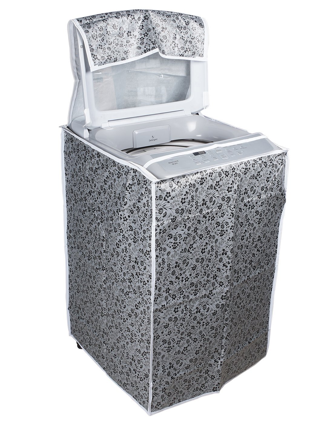 Classic® Top Load Washing Machine Cover Suitable For LG 6 Kg, 6.2 Kg, 6.5 Kg, 7 Kg (56cmsX56cmsX85cms, Black & Grey)