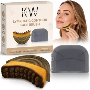 Facial Dry Brush – Lymphatic Contour Face Brush for Lymph Nodes, Chin & Jawline Sculpting – Face Brush, Contour Brush, Facial Cleansing & Lymphatic Drainage Tool for Glowing Skin (1PC) (Facial Tool)