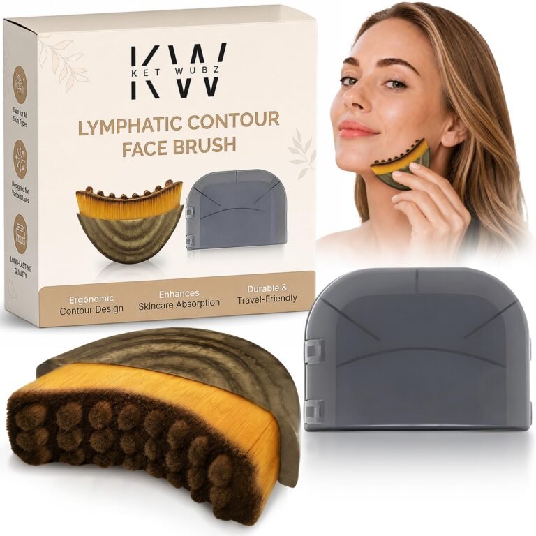Facial Dry Brush – Lymphatic Contour Face Brush for Lymph Nodes, Chin & Jawline Sculpting – Face Brush, Contour Brush, Facial Cleansing & Lymphatic Drainage Tool for Glowing Skin (1PC) (Facial Tool)