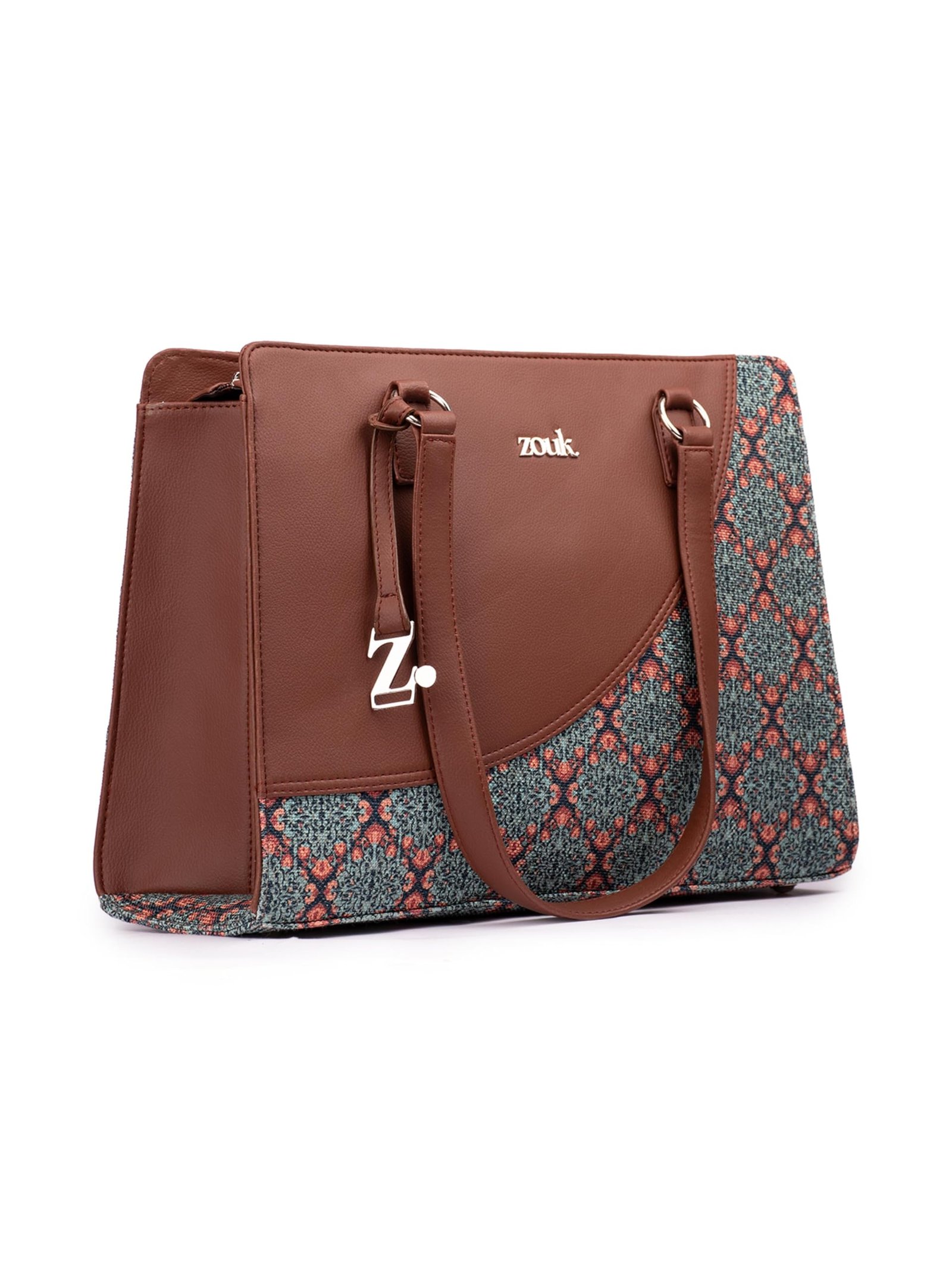 ZOUK Women’s Office Essential Bag | Jute | Vegan Leather Handcrafted Tote Bag With Double Handle Shoulder Strap