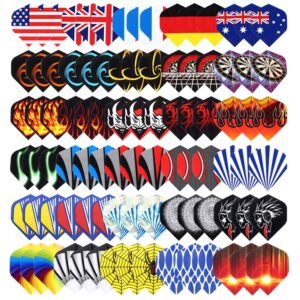 Niubixx Standard Dart Flights 30 Sets 90 Pcs Durable PET and Laser Feather Tail Wing – Perfect Accessories Equipment Supplies for Dart Games