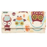 ShopMantra Wallet for Woman | Cute Owl Print Faux Leather Purse for Girls | Stylish Trifold Clutch with Card Slots & Coin Pocket
