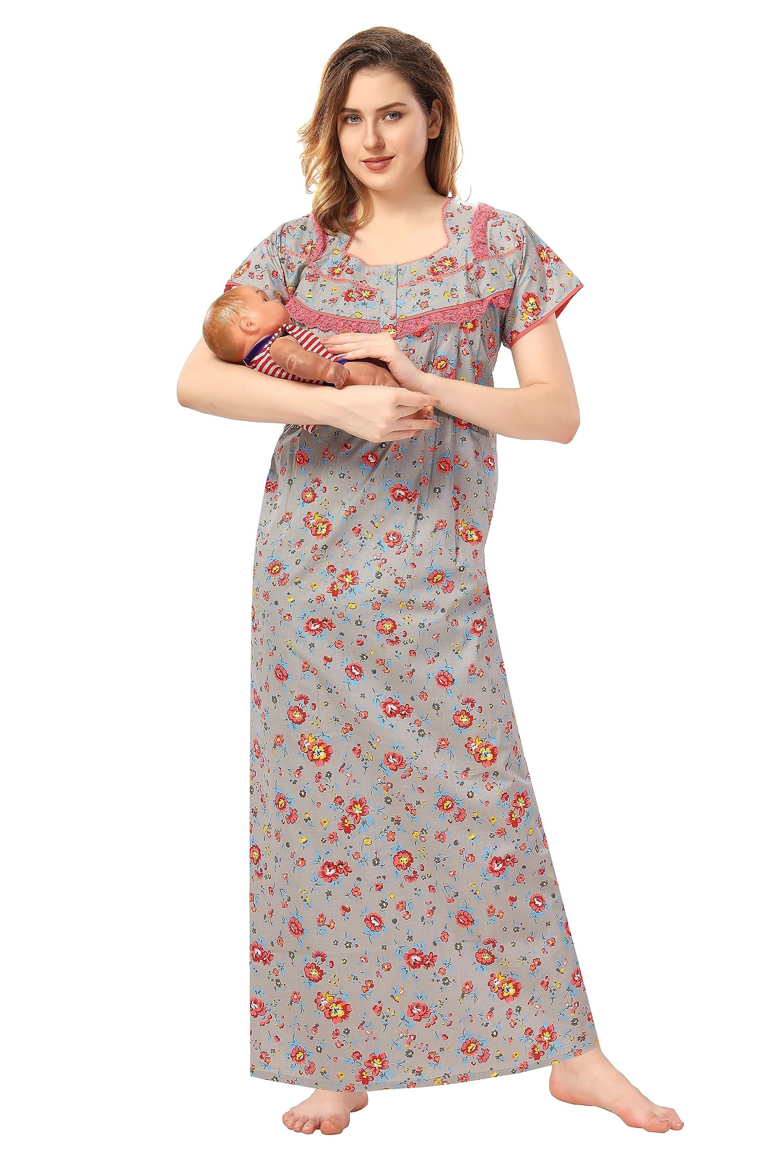 Soulemo Women Cotton Maxi Nighty