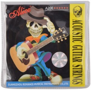 ALICE A206 Acoustic Guitar String Set, Staninless Steel Plain String, Copper Alloy Winding, (Phosphor Bronze Color) Anti-Rust Coating