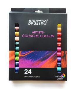 BRUSTRO Artist’s Gouache Colour | Set of 24 Colors X 12ml Tubes |Perfect for Watercolor paper,Infinite Blending,Non-Toxic,Highly Pigmented,Ideal for Professional Artists,Graphic Designers,Illustrators