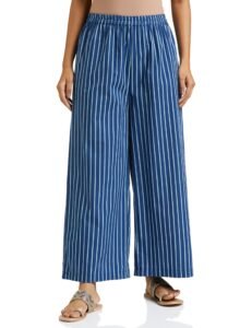 Amazon Brand – Myx Women Relaxed Cotton Flared Palazzo (Available in Plus Sizes)