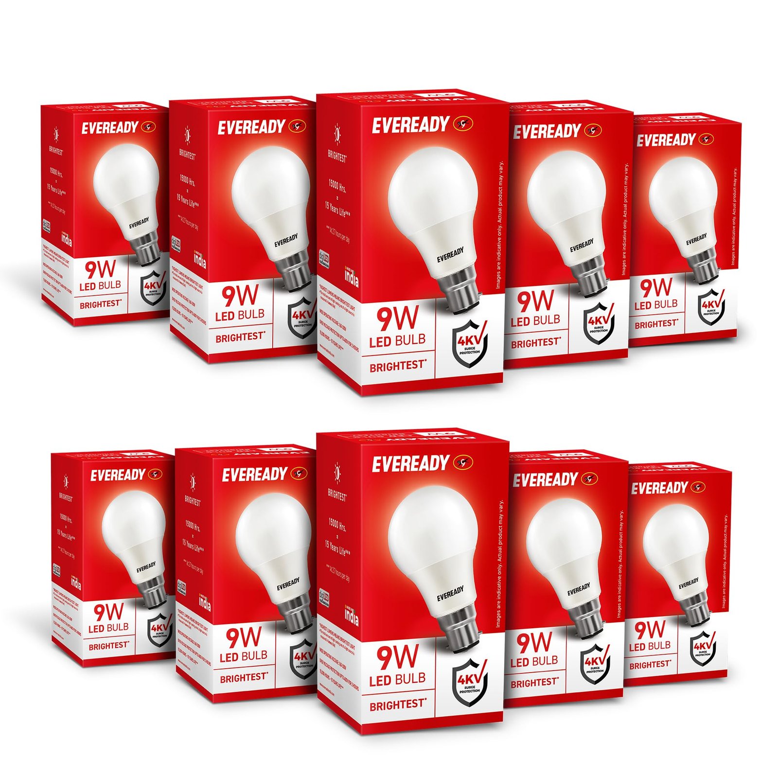 EVEREADY 9W LED Bulb, Cool Day Light (6500K), B22 Base