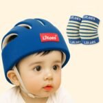 LILTOES Baby Head Protector for Safety of Kids 6M to 60M- Baby Safety Helmet with Proper Air Ventilation & Corner Guard Protection + Baby Kneepads for Crawling (Royal Blue)