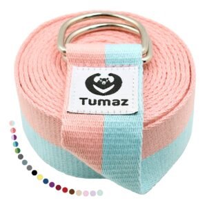 Tumaz Tumaz Yoga Strap with Adjustable D-Ring Buckle (6ft/8ft/10ft, Many Colors) – Best for Daily Stretching, Yoga, Pilates, Physical Therapy, Fitness