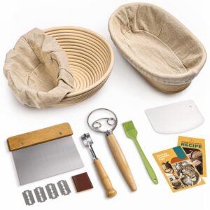 Rorecay Sourdough Starter Kit with Banneton Bread Proofing Baskets