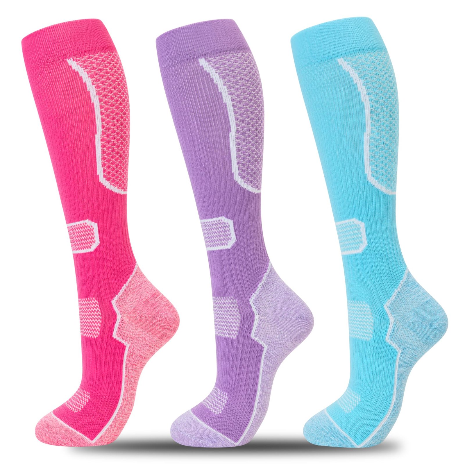fenglaoda 8 Pairs Compression Socks for Men & Women 20-30 mmHg Knee High Nurse Pregnant Running Medical and Travel Athletic