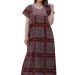 G4Girl Pure Cotton Embroidery Nighty for Women’s | Night Gown | Nighty | Nightdress | Maxi | Sleepwear | Jaipuri Nighty | Nighties | Gown