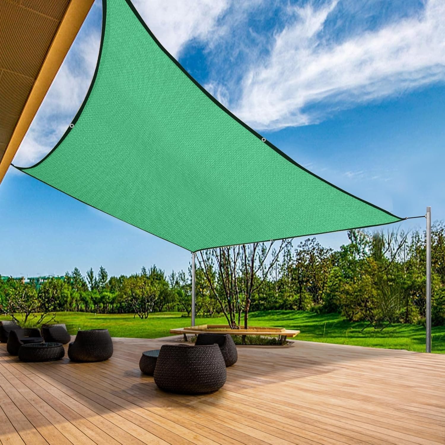 Shalimar Multipurpose Shade Net/Green Net – 75% Sunblock (05 ft x 15 ft) | UV Stabilized & Heavy Duty | Ideal for Terrace, Lawn, Balcony & Greenhouse – Green Color