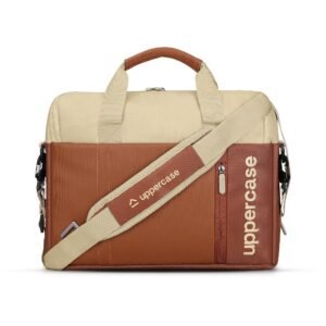 uppercase 14L Omega 02 Professional Laptop Messenger Bag | upto 15.6”| 3x More Water Resistant| Tablet Compartment| Multiple Organisers|Office Bag for Men & Women (Tan)