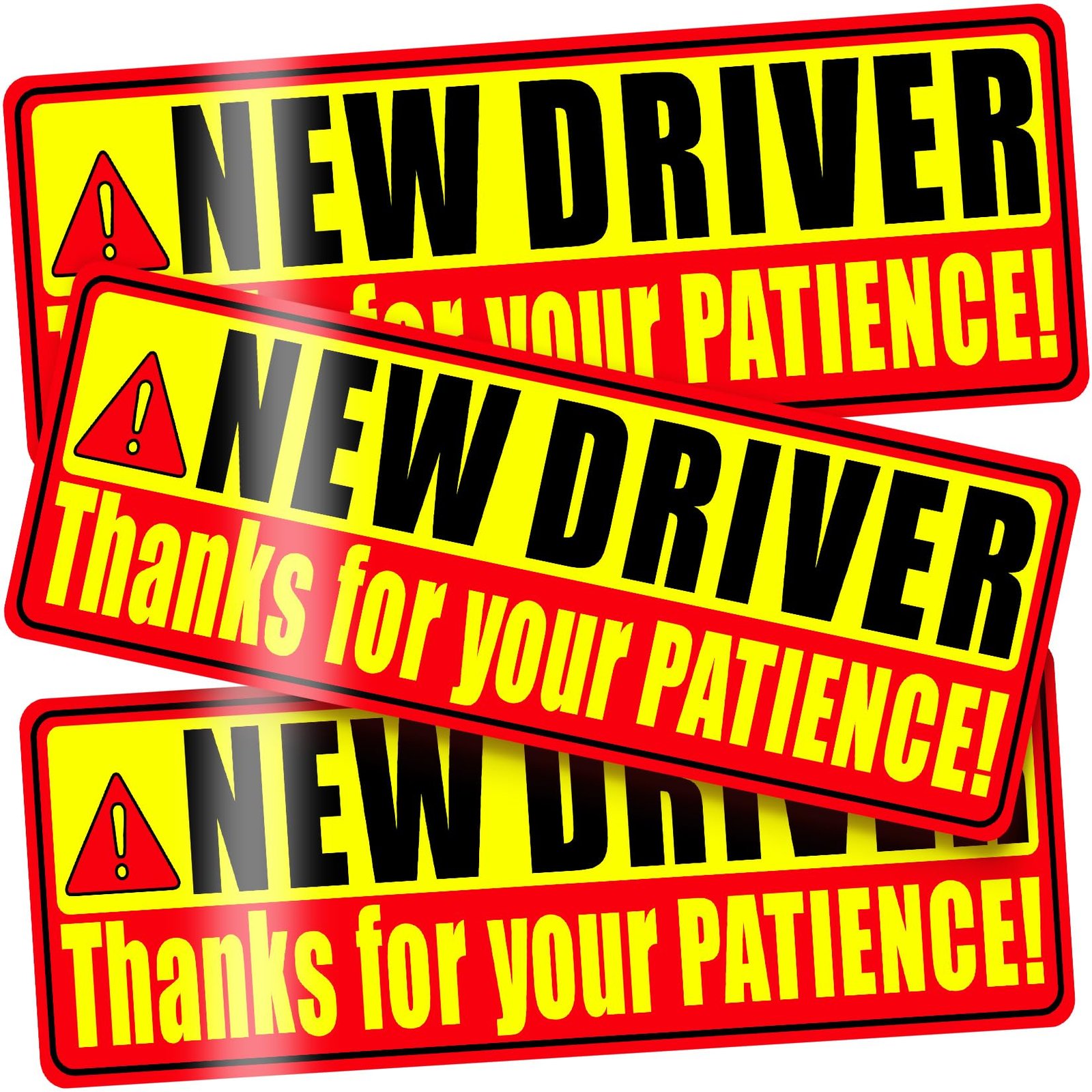 PSLER 3 Pcs New Driver Magnet for Car – Student Driver Car Magnet Funny Be Patient Student Driver Magnet Safety Warning Rookie Driver Car Bumper Magnets New Driver Teen Boys Girls