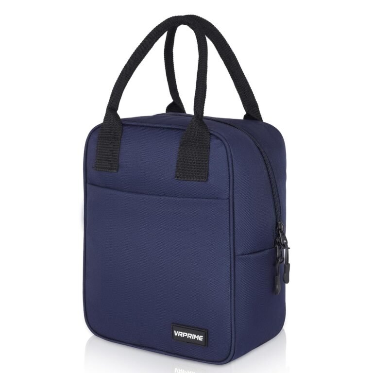 VR PRIME Lunch Bags – Insulated Tiffin Bag for Office for Men and Women – Keeps Food Hot or Cold – Perfect for School, Office, and Outdoor Use – Spacious for Tiffin Box and Bottle (Navy Blue)