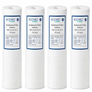 KONVIO NEER 10 Inch PP Spun Filter Cartridge, 5 Micron, High Density Polypropylene Pre Filter for Standard 10 Inch Water Purifier Pre Filter Housing, Pack of 4