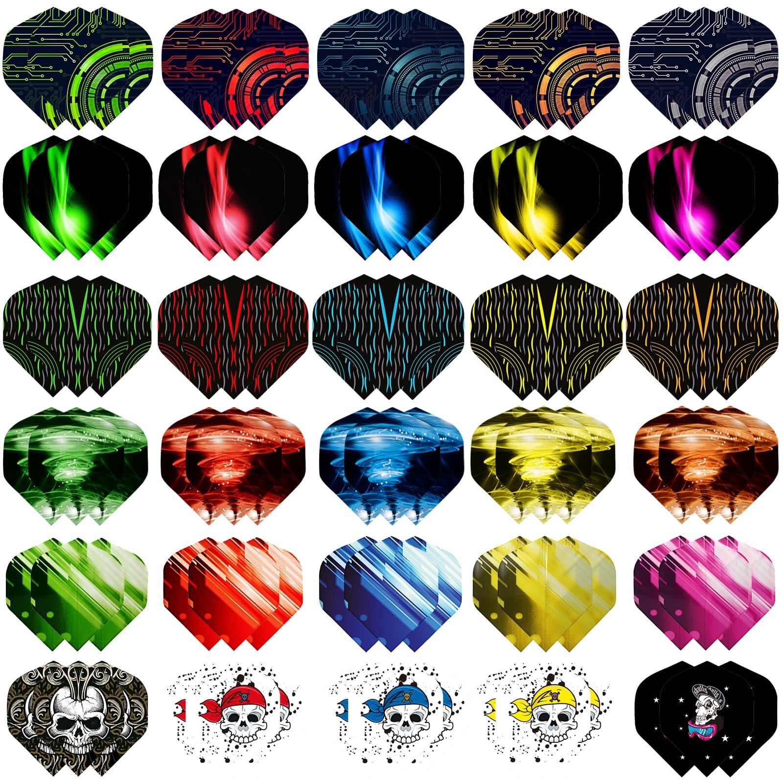 Standard Dart Flights 90 Pcs Replacement for Steel/Soft Tip