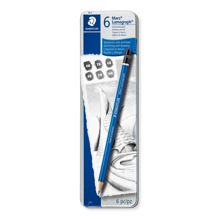 Staedtler Mars Lumograph 100G6 Soft Grades 8B-HB Pencil (Tin Of 6)