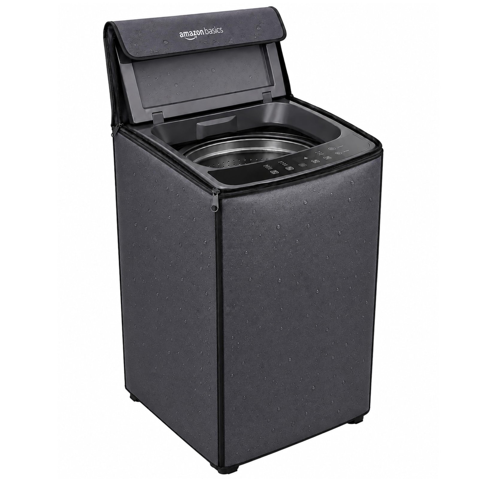 Amazon Basics Waterproof Top Load Fully Automatic Washing Machine Cover for 6 kg, 6.5 kg, 7kg & 7.5 kg (Grey) – 59 x 59 x 86 cms