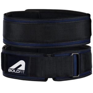 Boldfit Weight Lifting Belt for Men Gym, Powerlifting Deadlift Support, Leather Workout Back Support Accessory for Women, Strength Training Weightlifting Belts for Fitness Exercise – L