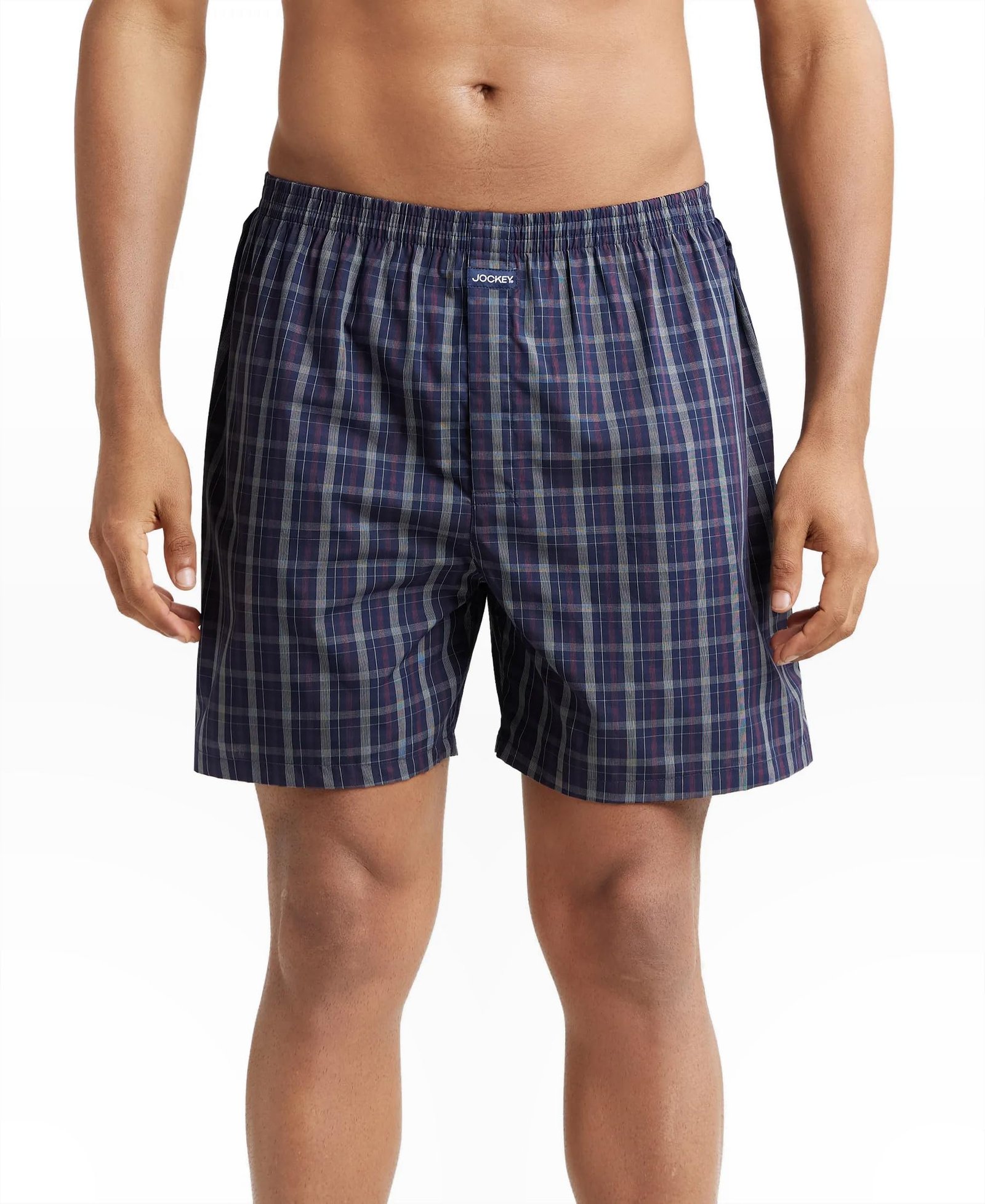 Jockey 1222 Men Super Combed Cotton Woven Checkered Boxer Shorts(Pack of 2)