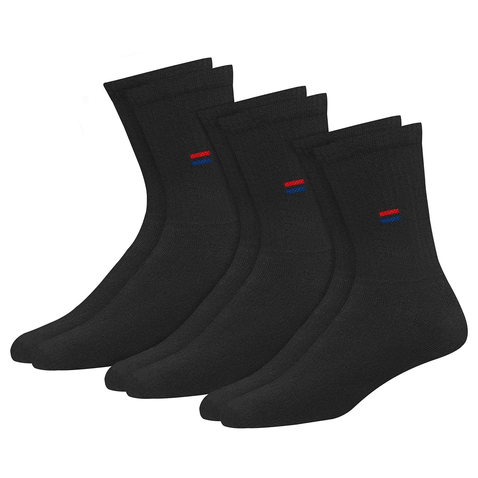 NAVYSPORT Men’s Crew Length Cushion Cotton Socks (Pack of 3) (Free Size)