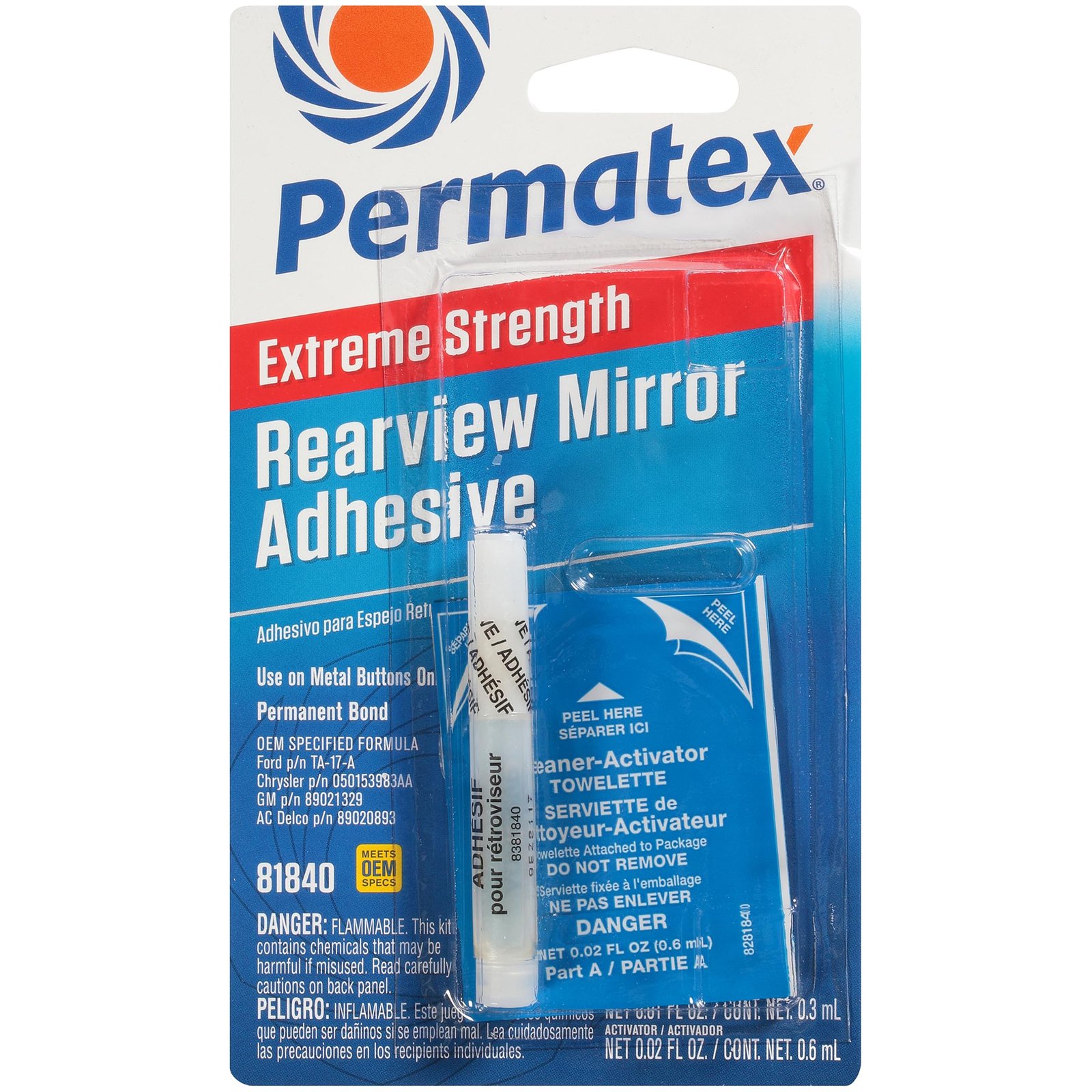 Permatex 81840 Extreme Rearview Mirror Profressional Strength Adhesive Kit
