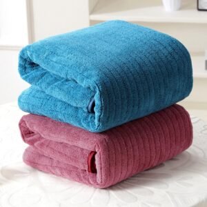 Story@Home 2 x Towels for Bath Large Size 400 GSM Microfiber, Blue & Pink