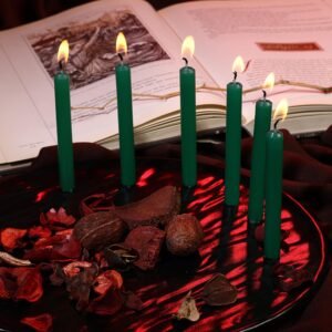 PROSPERRO LUMO by Parkash Wax Candles Chime Candles Set of 20 | Ritual Spell Candle | Unscented (Green)